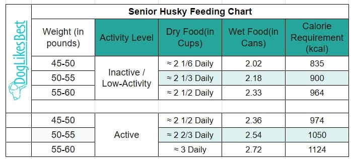 Senior Husky Feeding Chart