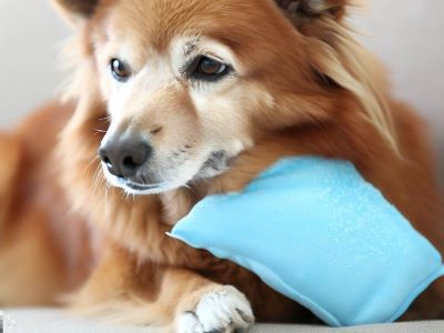 Cold pack provide cold to the dog's testicle