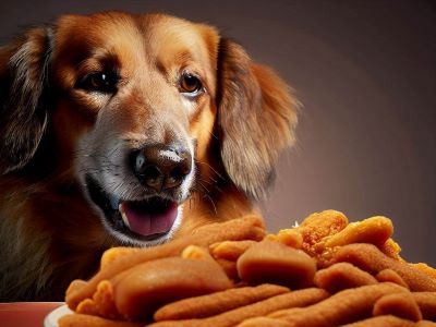 Dog loves Smell, texture and flavor of fish sticks 