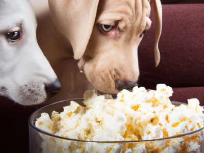 Dog Eat Plain popcorn